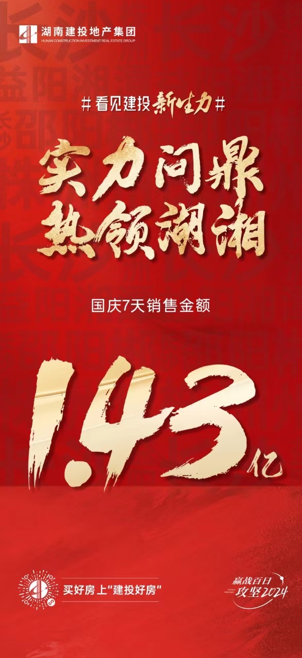 當燃不讓！湖南建投地產集團國慶勁銷1.43億，看見建投新生力！
